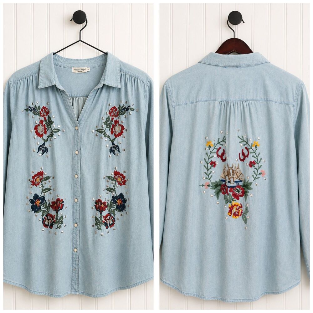 Tasha Polizzi Embroidered Western Snap Shirt